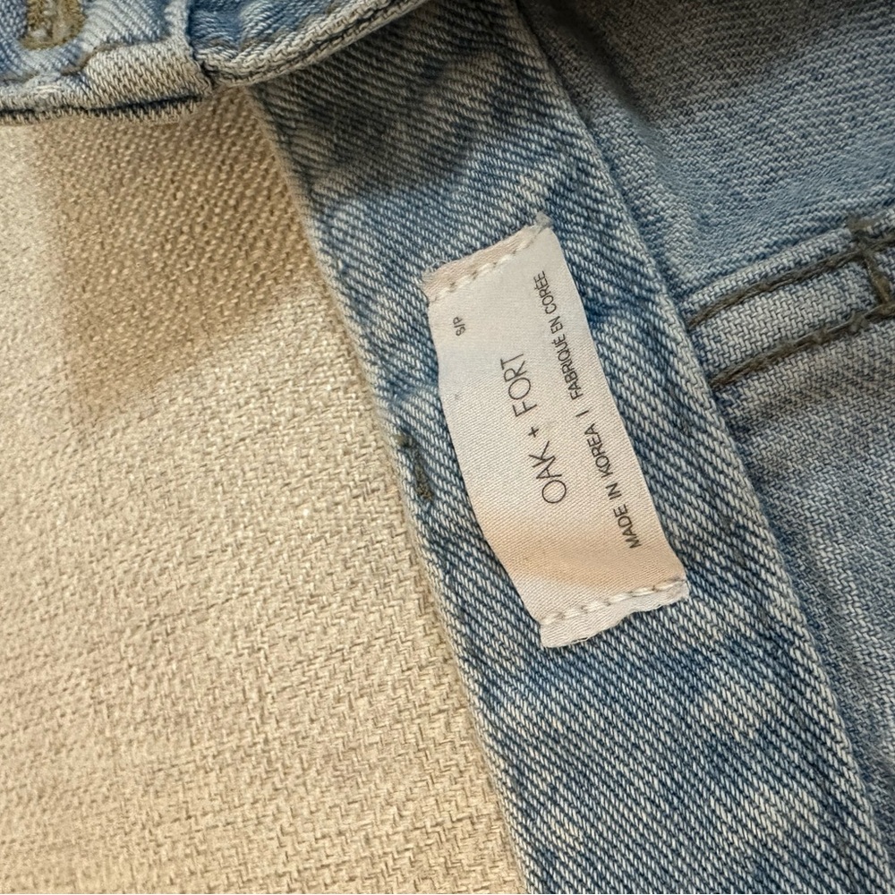 Oak and Fort ribbed high waisted jeans light blue wide leg - Picture 2 of 2